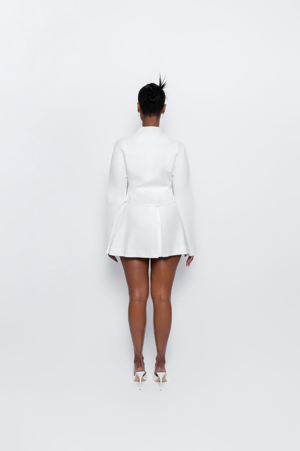 The Hikarei Co-ord | White Wrap Blazer & Pleated Mini Skirt Set