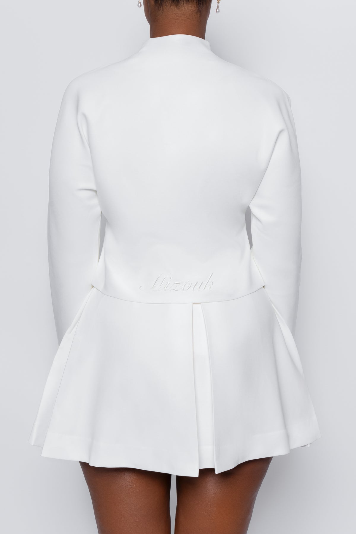 Hikarei White Pleated Mini Skirt | Structured Mini Skirt